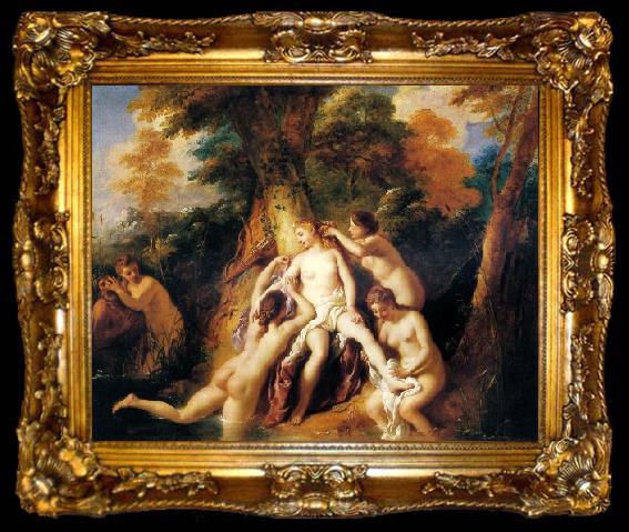 framed  Jean-Francois De Troy Diana And Her Nymphs Bathing, ta009-2